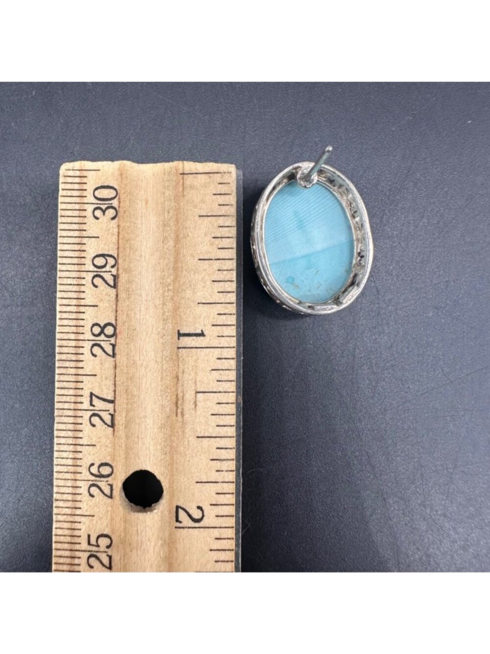 Vintage Sterling Silver Turquoise Oval Earrings Filigree Western Boho Festival - Picture 11 of 12